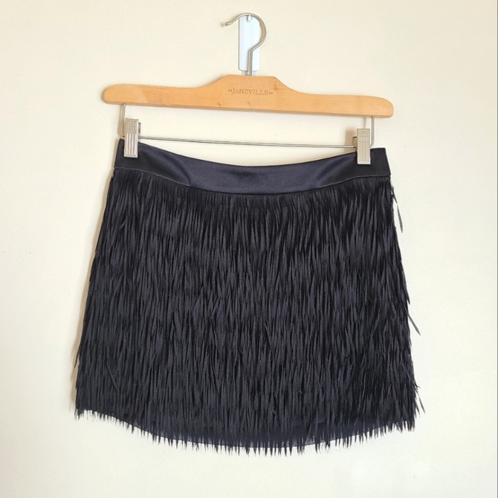 Elegant Black Fringe Skirt